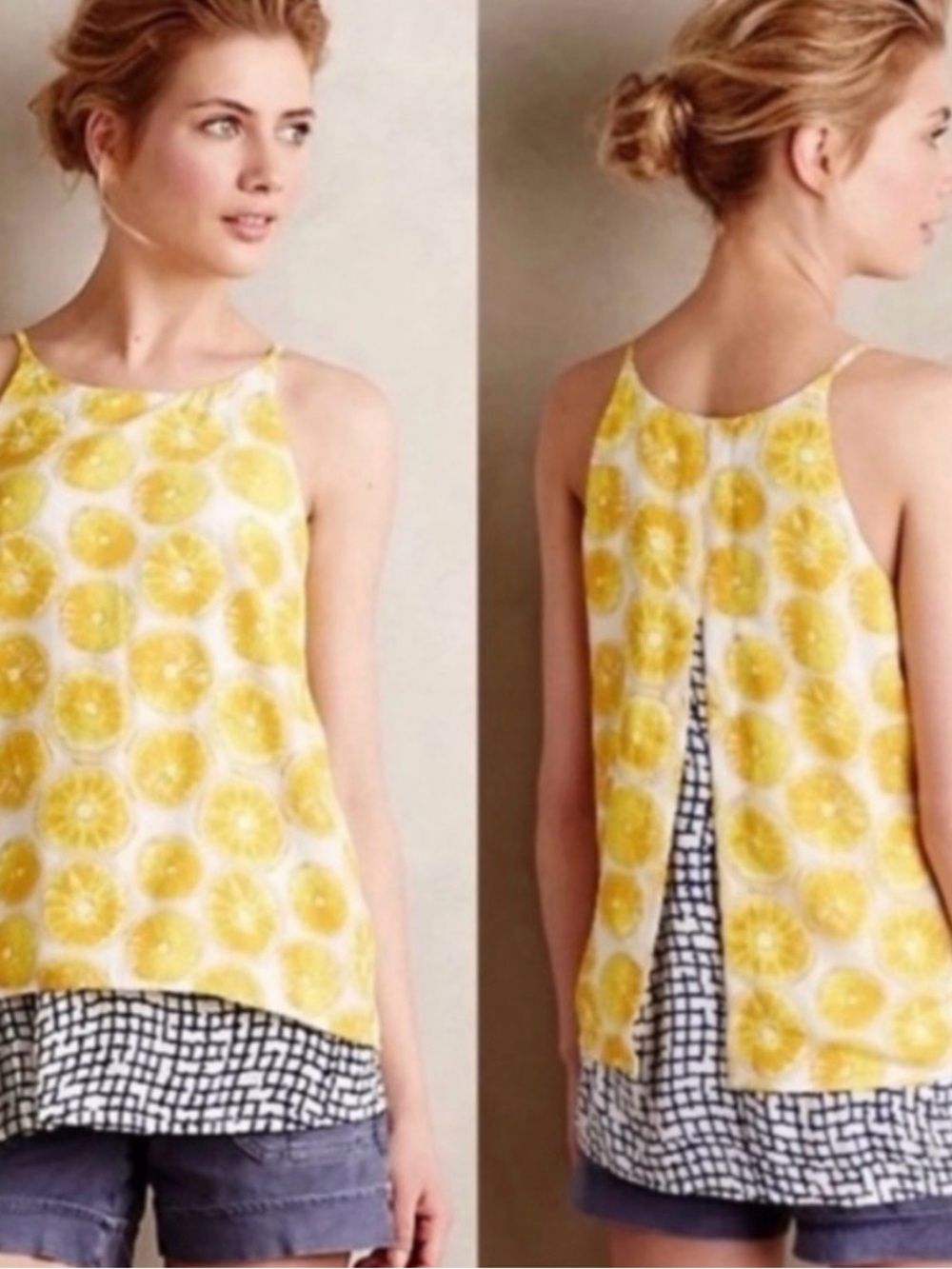 Anthropologie Porridge Lemon tank